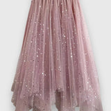 Jupe Colette en Sequins avec Ourlet Froncé et Taille Haute