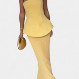 Clarita Ensemble de Deux Pièces Plissé Sans Bretelles