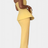 Clarita Ensemble de Deux Pièces Plissé Sans Bretelles