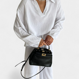 Aya Ensemble de Deux Pièces en Coton avec Décolleté en V