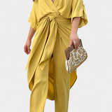 Ensemble Mayleen Croisé avec Nœud Frontal et Pantalon Droit