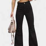 Pantalons en Velours à Taille Haute et Jambes Larges Kiara