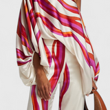 Sybella Ensemble de Deux Pièces avec Épaules Dénudées et Pantalons Amples Imprimés