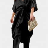 Ensemble Mayleen Croisé avec Nœud Frontal et Pantalon Droit