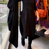 Clara - Robe midi noire avec poches