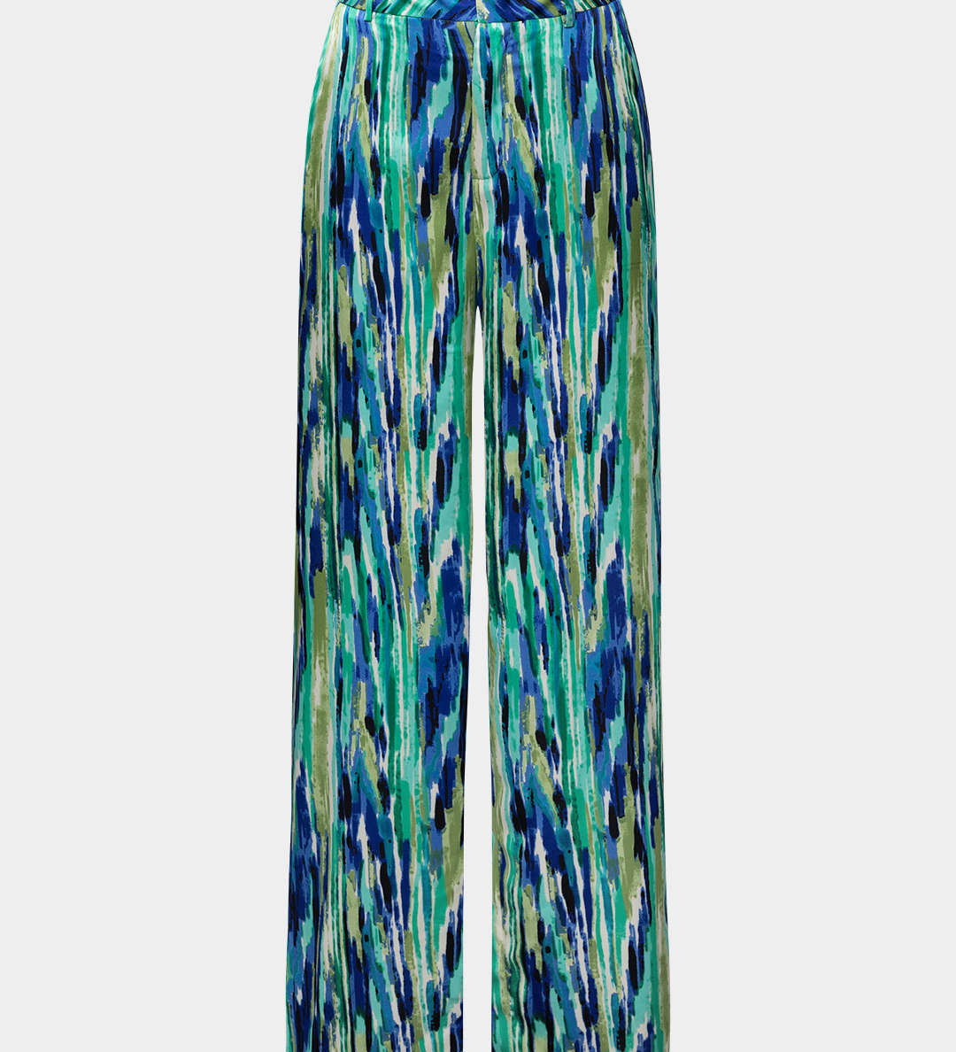 Inna Pantalons Droits Taille Haute avec Imprimé Marbre