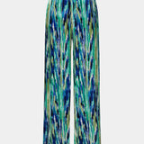 Inna Pantalons Droits Taille Haute avec Imprimé Marbre