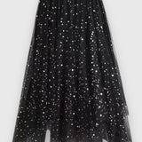 Jupe Colette en Sequins avec Ourlet Froncé et Taille Haute