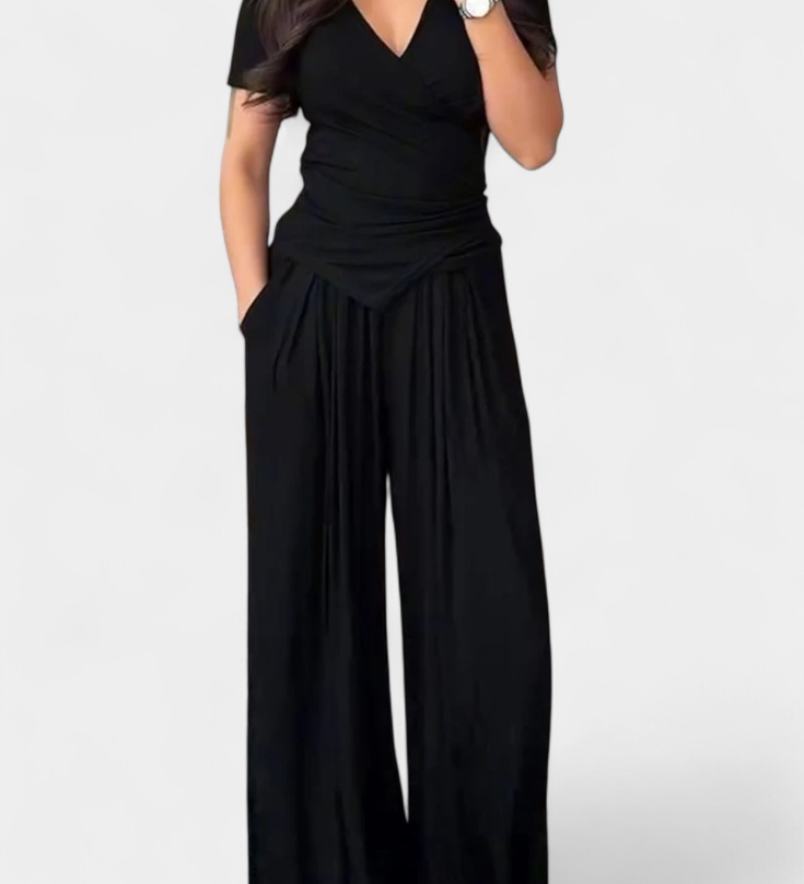 Ensemble Confortable à Deux Pièces Ruslana avec Décolleté en V Croisé