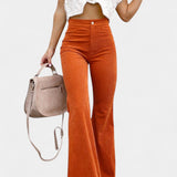 Pantalons en Velours à Taille Haute et Jambes Larges Kiara