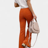 Pantalons en Velours à Taille Haute et Jambes Larges Kiara