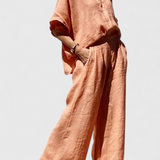 Ensemble Casual d'Été en Coton-Lin Adesua