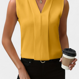 Nele | Blouse Sans Manches avec Décolleté en V et Coupe Fluide