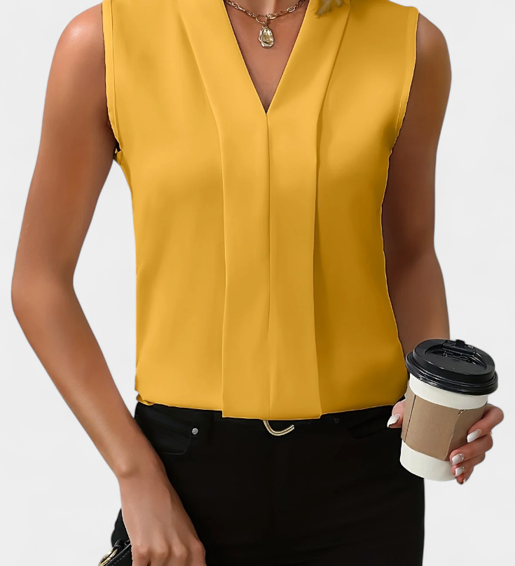 Nele | Blouse Sans Manches avec Décolleté en V et Coupe Fluide