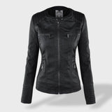 Lucía | Veste en cuir pour femme avec capuche