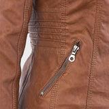 Lucía | Veste en cuir pour femme avec capuche