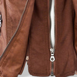 Lucía | Veste en cuir pour femme avec capuche