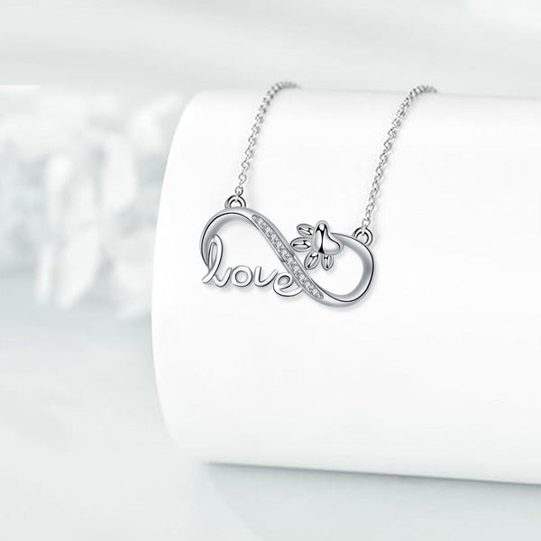 Collier en Argent Infini pour Animaux de Compagnie Toujours Connectés