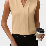 Nele | Blouse Sans Manches avec Décolleté en V et Coupe Fluide