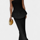 Clarita Ensemble de Deux Pièces Plissé Sans Bretelles