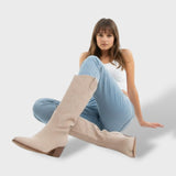 Bottes Cowboy Femme Mi-Mollet Talon Large Brodées