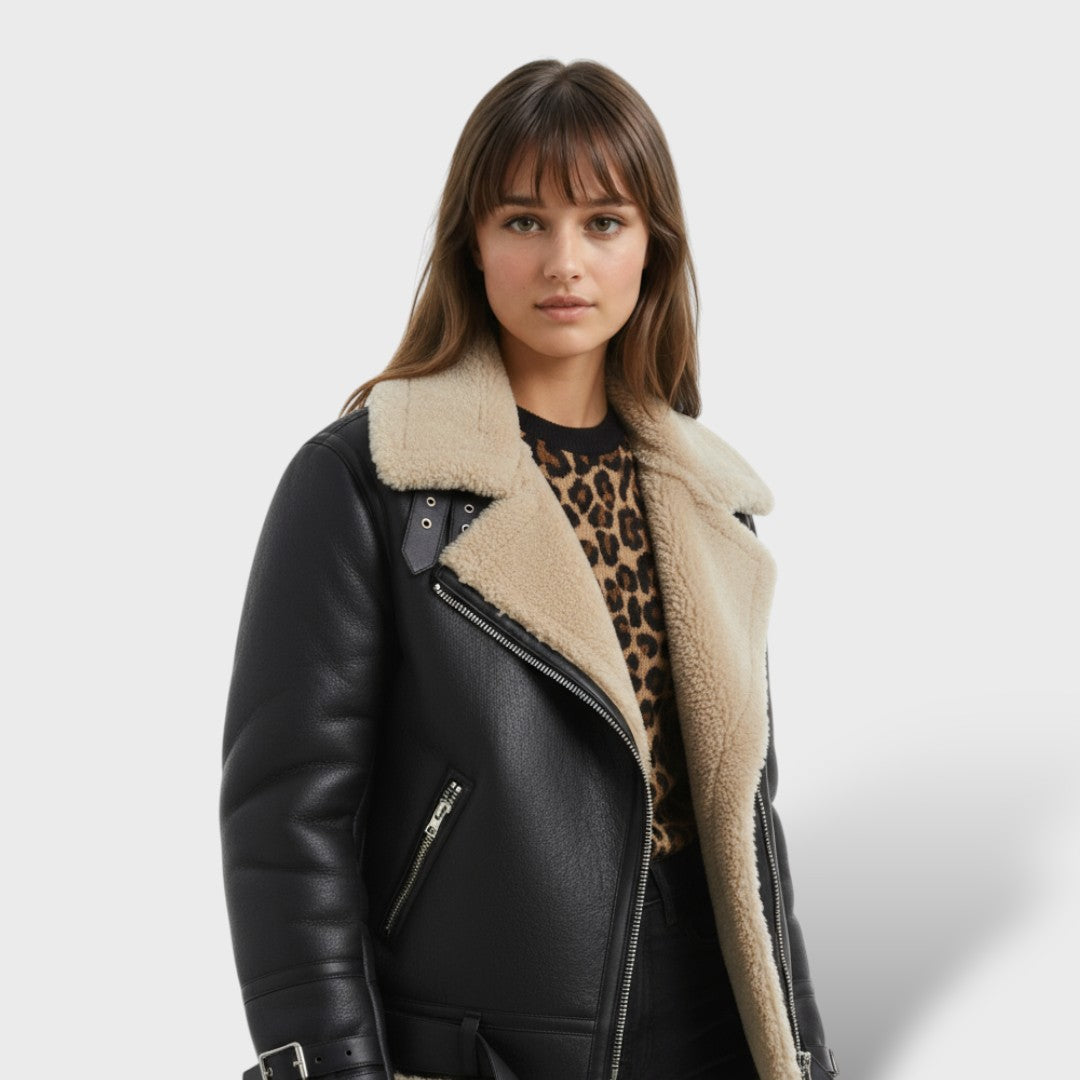 Veste Élégante Femme en Cuir Synthétique