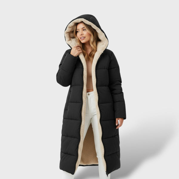 Manteau réversible noir femme hiver