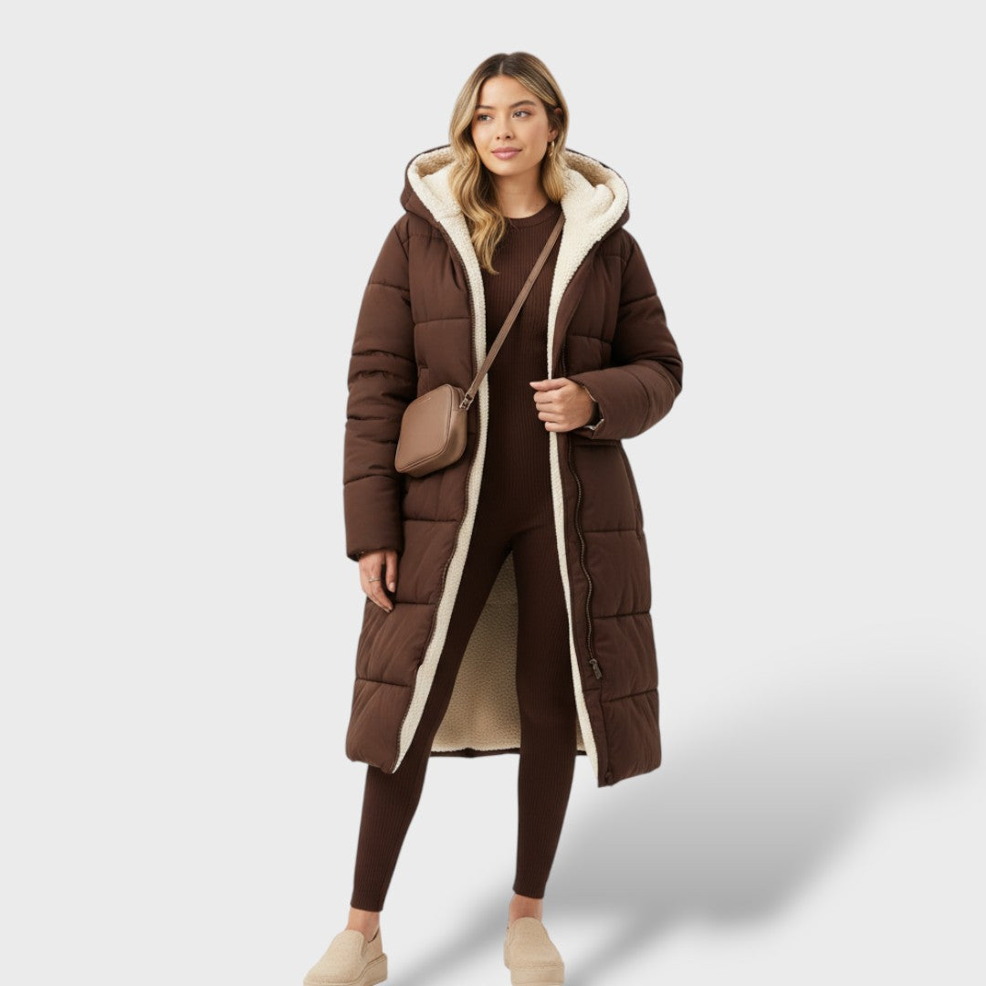 Manteau réversible noir femme hiver