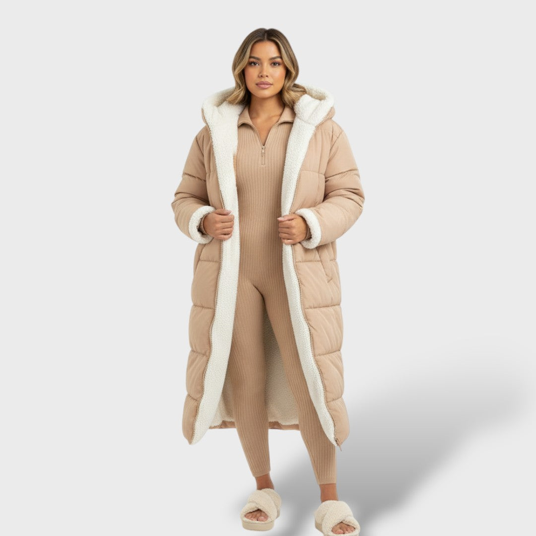 Manteau réversible noir femme hiver