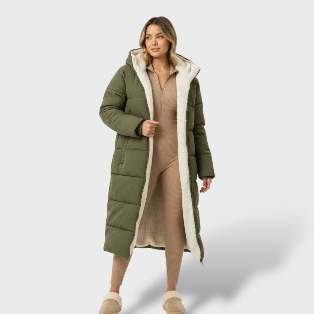 Manteau réversible noir femme hiver