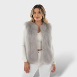 Gilet en Fourrure Femme Hiver Élégant