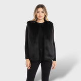 Gilet en Fourrure Femme Hiver Élégant
