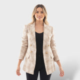Blazer à carreaux élégant femme
