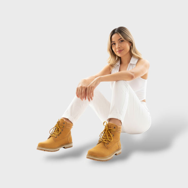 Bottines de Neige Femme avec Semelle Épaisse et Doublure Chaude