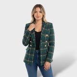 Blazer à carreaux élégant femme