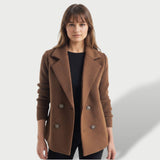 Blazer Femme Élégant Amora avec Manches en Tricot Rayées