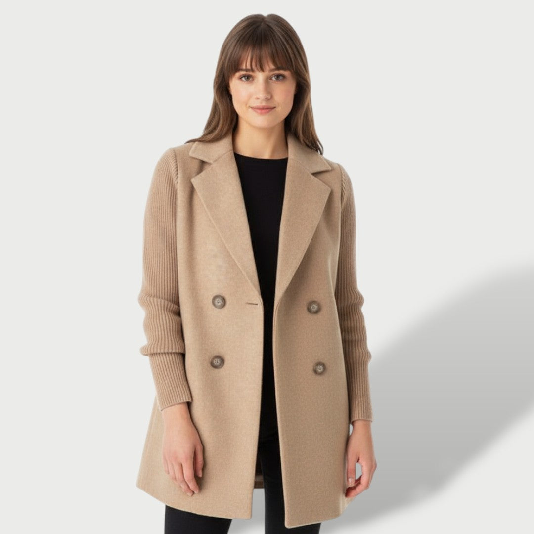 Blazer Femme Élégant Amora avec Manches en Tricot Rayées