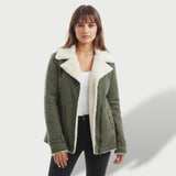 Manteau Long Femme Hiver avec Revers Élégant