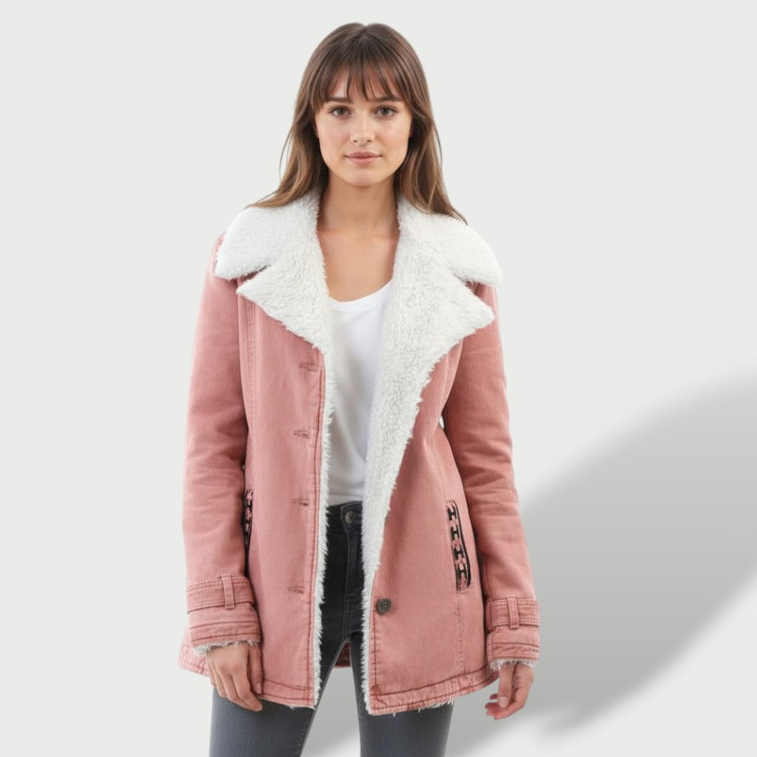 Manteau Long Femme Hiver avec Revers Élégant