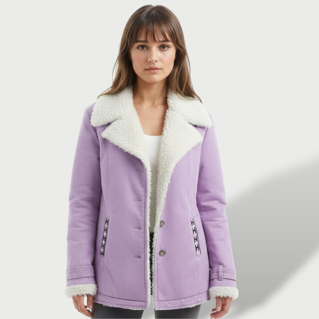 Manteau Long Femme Hiver avec Revers Élégant