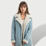 Manteau Long Femme Hiver avec Revers Élégant