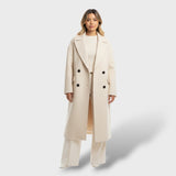 Manteau élégant en laine à double boutonnage