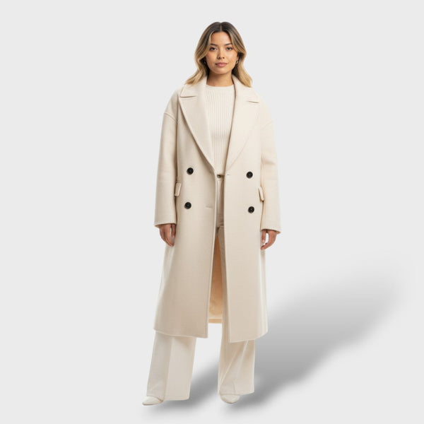 Manteau élégant en laine à double boutonnage