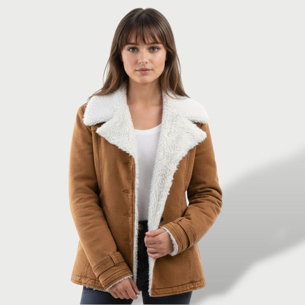 Manteau Long Femme Hiver avec Revers Élégant
