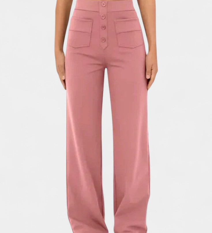 Pantalons Droits Taille Haute et Élastiques Nova