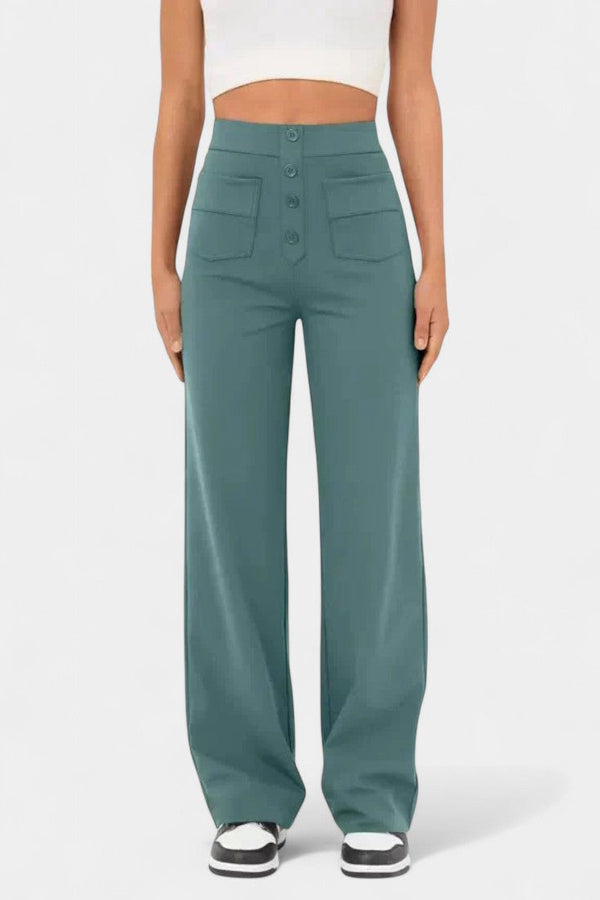 Pantalons Droits Taille Haute et Élastiques Nova