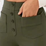 Pantalons Droits Taille Haute et Élastiques Nova