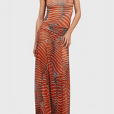 Silvina Ensemble Rétro en Maille avec Imprimé Vague et Coupe Fluide