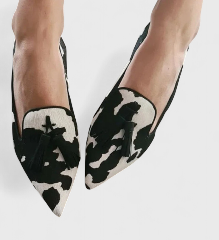 Mocassins Fermina Élégants avec Bout Aiguisé et Design Bicolore