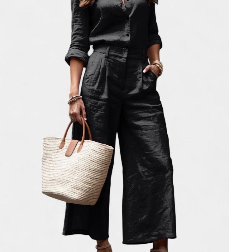 Ensemble Sabina Rose de Chemise Ample et Pantalons Capri